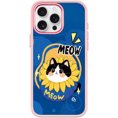 Adorable Little Blue Cat Pattern Magnetic Phone Case, For iPhone 15 Pro