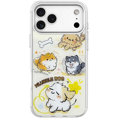 Adorable Whirlwind Dog Pattern Magnetic Phone Case, For iPhone 18 Pro / 17 Pro, For iPhone 18 Pro Max/17 Pro Max, For iPhone 17