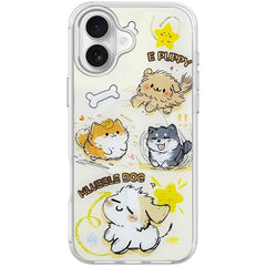 Adorable Whirlwind Dog Pattern Magnetic Phone Case, For iPhone 16 Plus, For iPhone 16, For iPhone 15 Pro Max