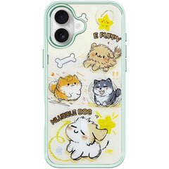Adorable Whirlwind Dog Pattern Magnetic Phone Case, For iPhone 16 Plus, For iPhone 16, For iPhone 15 Pro Max