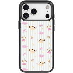 Vertical Stripes Dog Pattern Magnetic Phone Case, For iPhone 17 Pro Max, For iPhone 17 Pro, For iPhone 17