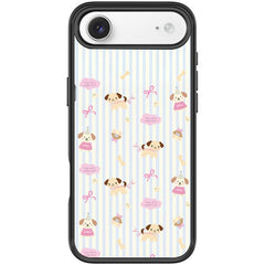 Vertical Stripes Dog Pattern Magnetic Phone Case, For iPhone Air, For iPhone 16 Pro Max, For iPhone 16 Pro