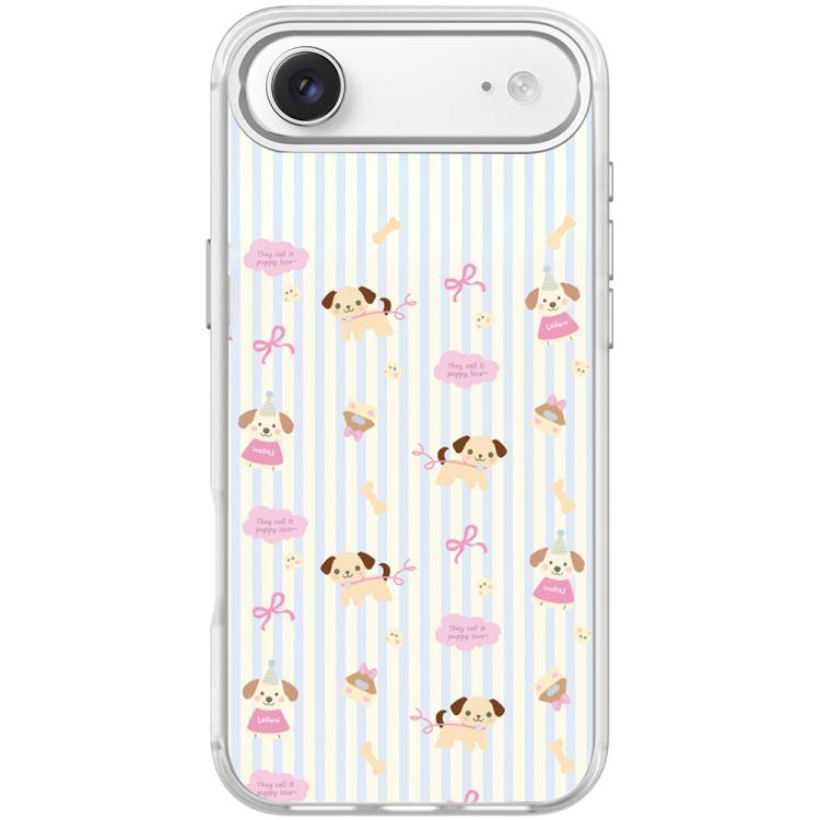 Vertical Stripes Dog Pattern Magnetic Phone Case, For iPhone Air, For iPhone 16 Pro Max, For iPhone 16 Pro