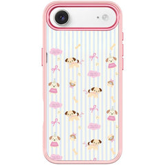 Vertical Stripes Dog Pattern Magnetic Phone Case, For iPhone Air, For iPhone 16 Pro Max, For iPhone 16 Pro