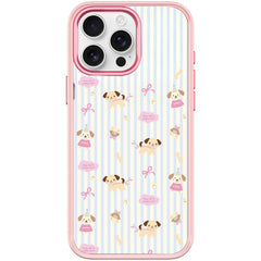 Vertical Stripes Dog Pattern Magnetic Phone Case, For iPhone 15 Pro Max, For iPhone 15 Pro