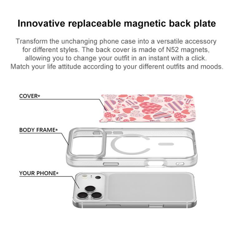 Heart Collection Pattern Magnetic Phone Case, For iPhone Air, For iPhone 16 Pro Max, For iPhone 16 Pro