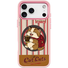 Adorable Coffee Cat Pattern Magnetic Phone Case, For iPhone 17 Pro Max, For iPhone 17 Pro, For iPhone 17