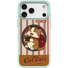 Adorable Coffee Cat Pattern Magnetic Phone Case, For iPhone 17 Pro Max, For iPhone 17 Pro, For iPhone 17