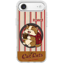 Adorable Coffee Cat Pattern Magnetic Phone Case, For iPhone Air, For iPhone 16 Pro Max, For iPhone 16 Pro