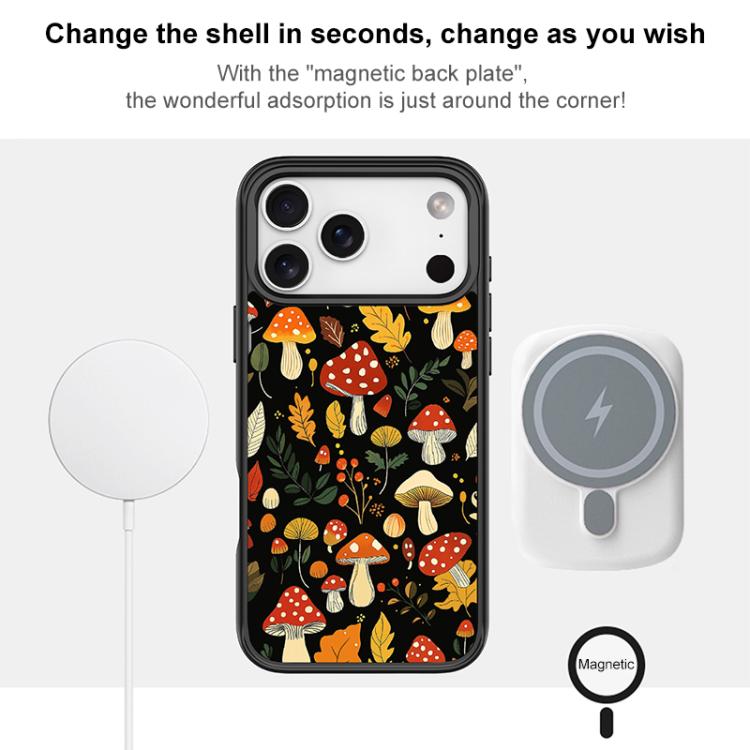 Jungle Mushrooms Pattern Magnetic Phone Case, For iPhone 17 Pro Max, For iPhone 17 Pro, For iPhone 17