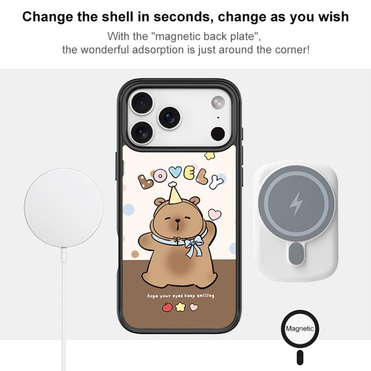 Adorable Little Capybara Pattern Magnetic Phone Case, For iPhone Air, For iPhone 16 Pro Max, For iPhone 16 Pro