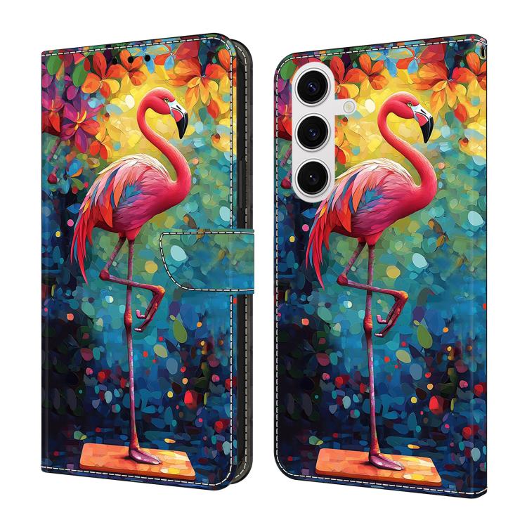 Crystal-Like Painted Vegan Leather Phone Case, For Samsung Galaxy S24 / S25 5G