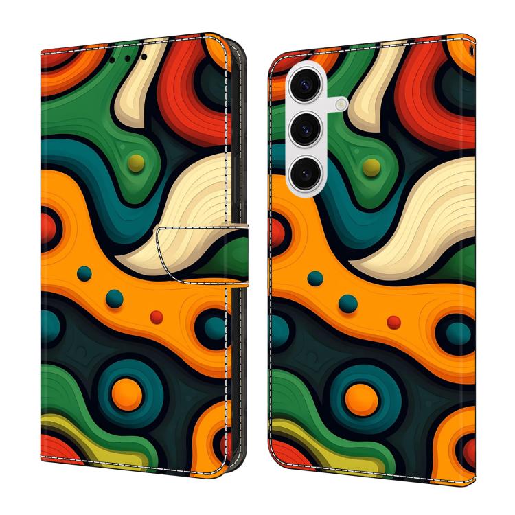 Crystal-Like Painted Vegan Leather Phone Case, For Samsung Galaxy S24 / S25 5G