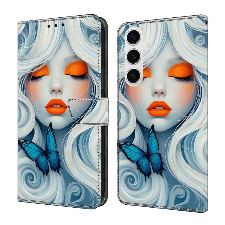 Crystal-Like Painted Vegan Leather Phone Case, For Samsung Galaxy S24 / S25 5G