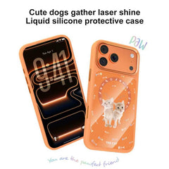 Mutural Cats Pattern Liquid Silicone Magnetic Phone Case, For iPhone 18 Pro / 17 Pro, For iPhone 18 Pro Max / 17 Pro Max