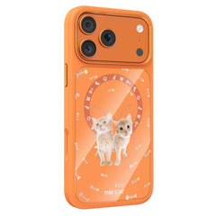 Mutural Cats Pattern Liquid Silicone Magnetic Phone Case, For iPhone 18 Pro / 17 Pro, For iPhone 18 Pro Max / 17 Pro Max