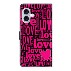 Crystal-Like Painted Vegan Leather Phone Case, For iPhone 16 Plus