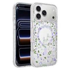 Flower Pattern IMD Glitter Magnetic Phone Case, For iPhone 17 Pro Max, For iPhone 17 Pro