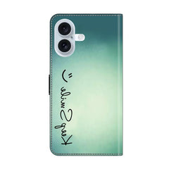 Crystal-Like Painted Vegan Leather Phone Case, For iPhone 17