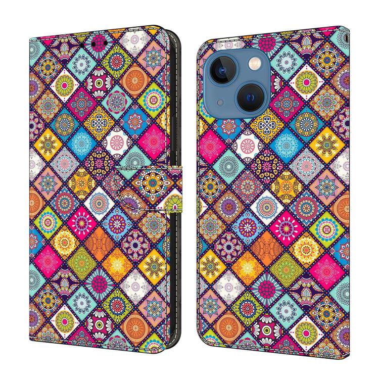 Crystal-Like Painted Vegan Leather Phone Case, For iPhone 14 / 13