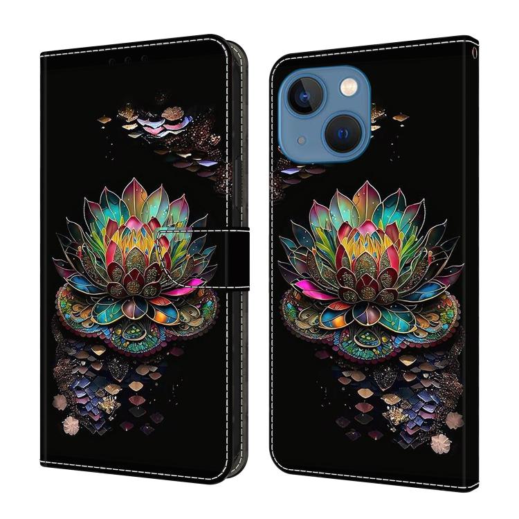 Crystal-Like Painted Vegan Leather Phone Case, For iPhone 14 / 13
