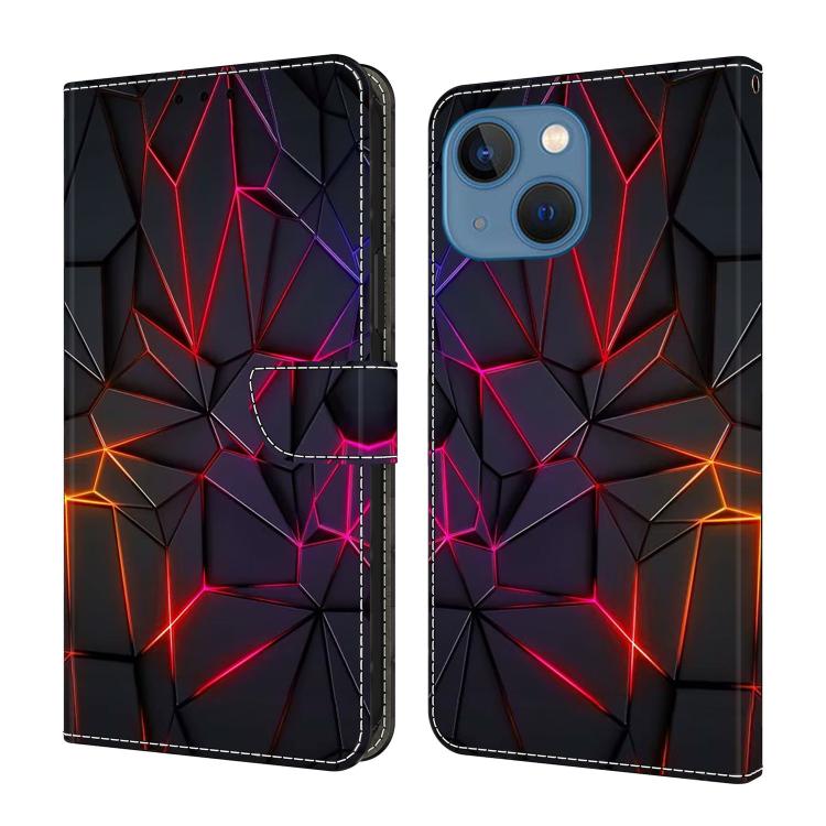 Crystal-Like Painted Vegan Leather Phone Case, For iPhone 14 / 13
