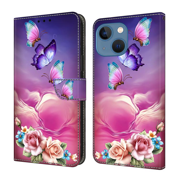 Crystal-Like Painted Vegan Leather Phone Case, For iPhone 14 / 13