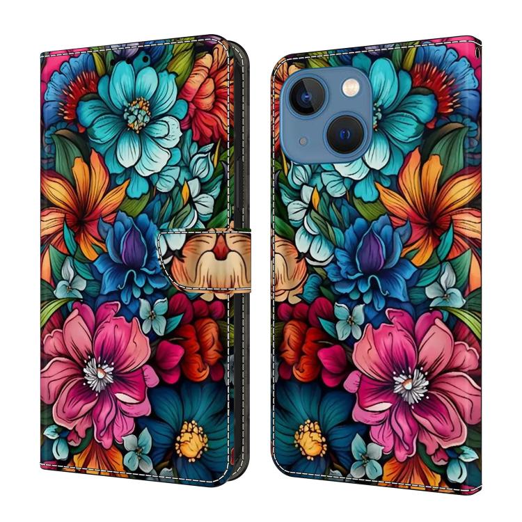 Crystal-Like Painted Vegan Leather Phone Case, For iPhone 14 / 13