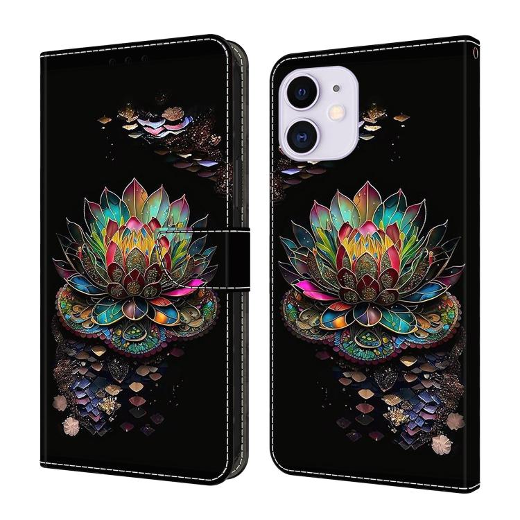 Crystal-Like Painted Vegan Leather Phone Case, For iPhone 11