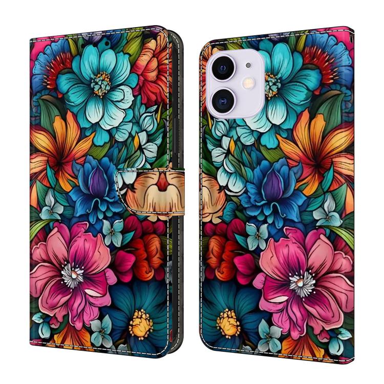 Crystal-Like Painted Vegan Leather Phone Case, For iPhone 11