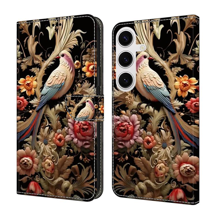 Crystal-Like Painted Vegan Leather Phone Case, For Samsung Galaxy S23+ 5G