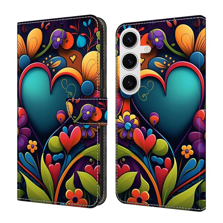 Crystal-Like Painted Vegan Leather Phone Case, For Samsung Galaxy S23+ 5G