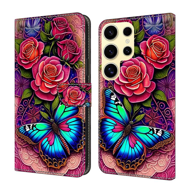 Crystal-Like Painted Vegan Leather Phone Case, For Samsung Galaxy S23 Ultra 5G