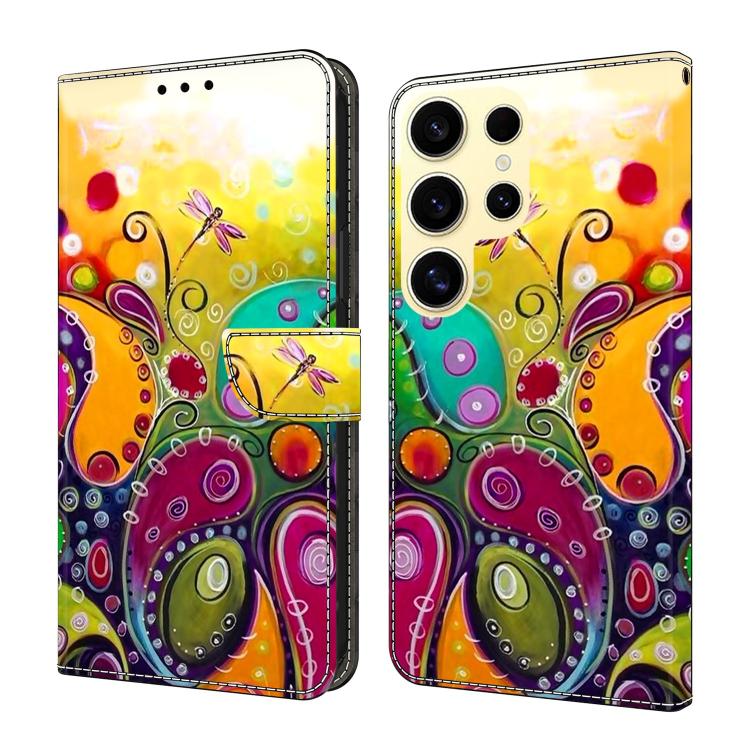 Crystal-Like Painted Vegan Leather Phone Case, For Samsung Galaxy S23 Ultra 5G