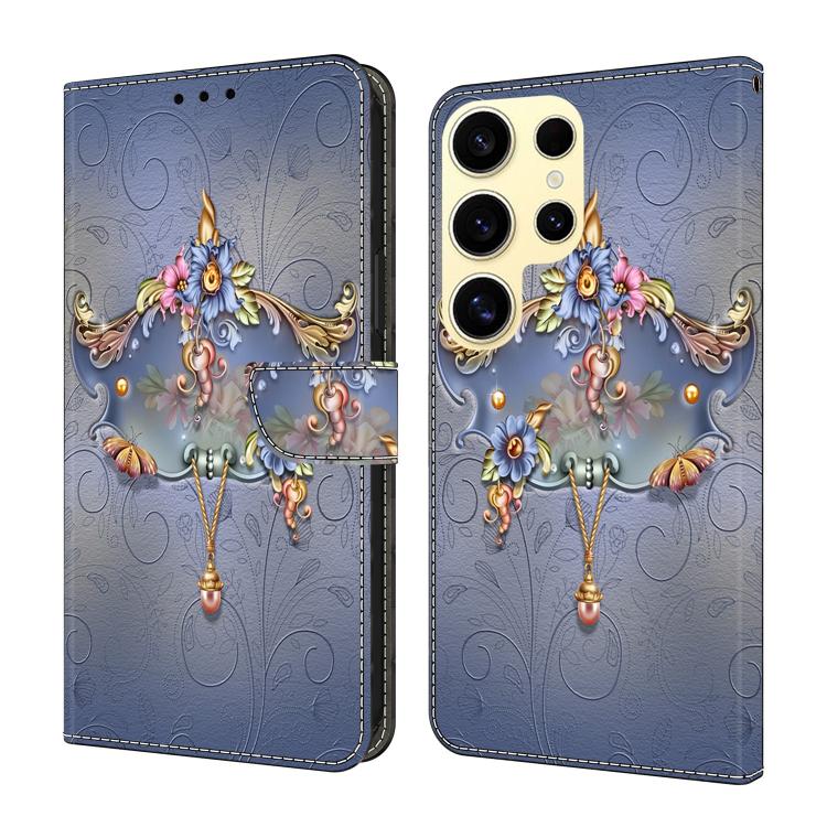 Crystal-Like Painted Vegan Leather Phone Case, For Samsung Galaxy S23 Ultra 5G