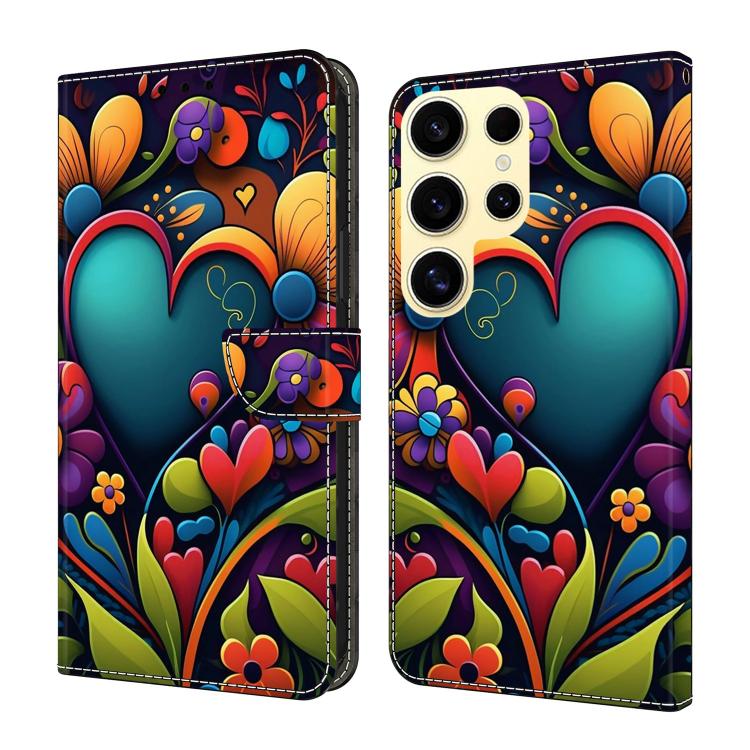 Crystal-Like Painted Vegan Leather Phone Case, For Samsung Galaxy S23 Ultra 5G