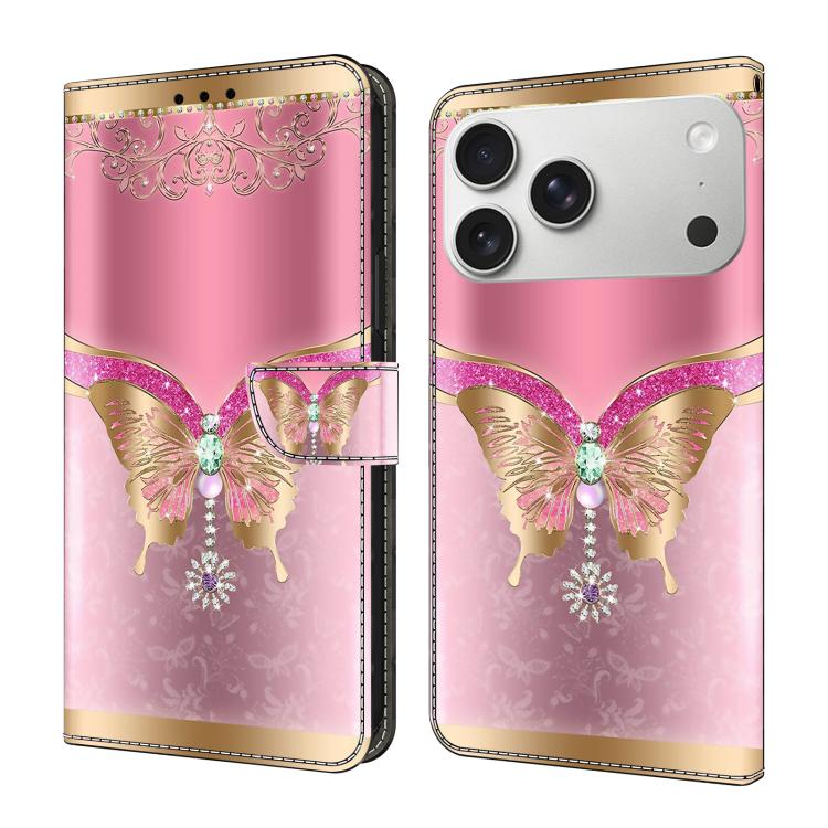 Crystal-Like Painted Vegan Leather Phone Case, For iPhone 17 Pro Max