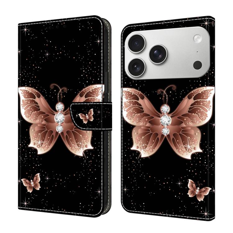 Crystal-Like Painted Vegan Leather Phone Case, For iPhone 17 Pro Max