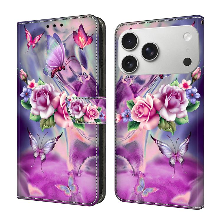 Crystal-Like Painted Vegan Leather Phone Case, For iPhone 17 Pro Max