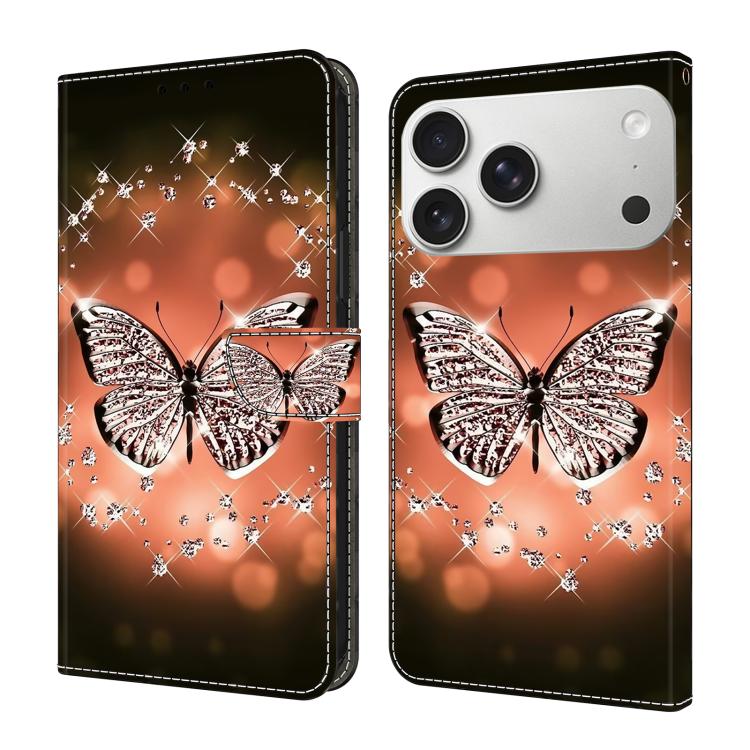 Crystal-Like Painted Vegan Leather Phone Case, For iPhone 17 Pro Max