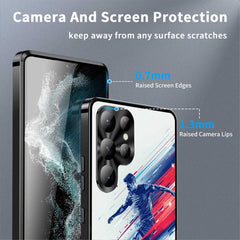 Metal Frame UA Color Printed Magnetic Shockproof Phone Case, For Samsung Galaxy S23 Ultra 5G