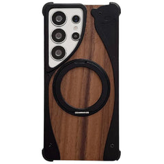 Walnut Metal Frameless 360 Degree Rotation Holder MagSafe Phone Case, For Samsung Galaxy S25 Ultra 5G, For Samsung Galaxy S24 Ultra 5G, For Samsung Galaxy S23 Ultra 5G