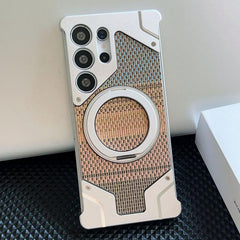 Thread Woven Armor Frameless Magnetic Holder Phone Case, For Samsung Galaxy S25 Ultra 5G, For Samsung Galaxy S24 Ultra 5G, For Samsung Galaxy S23 Ultra 5G, For Samsung Galaxy S22 Ultra 5G