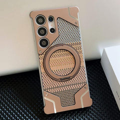 Thread Woven Armor Frameless Magnetic Holder Phone Case, For Samsung Galaxy S25 Ultra 5G, For Samsung Galaxy S24 Ultra 5G, For Samsung Galaxy S23 Ultra 5G, For Samsung Galaxy S22 Ultra 5G