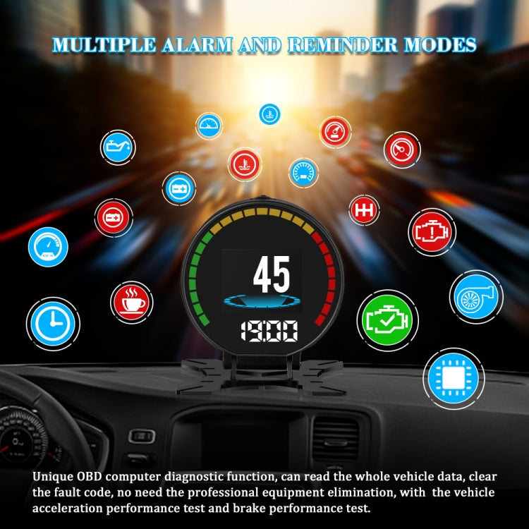 P15 OBD2 Car HUD Head-up Display Water Temperature / Vehicle Speed / Voltage, P15