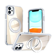 Dual Color Gradient Discolor 360 Degree Rotation Holder Magnetic Phone Case, For iPhone 11