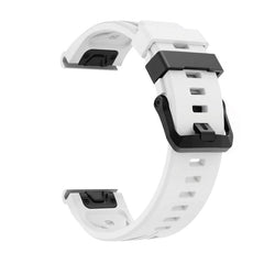 Black Pin Buckle Silicone Watch Band, For Garmin 22mm