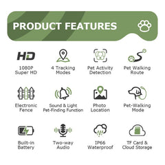4G Outdoor Waterproof Pet GPS Location Tracker with Real-time Monitoring Camera, US Version