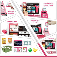 Children Shopping Cash Register Playset with Real Calculator
