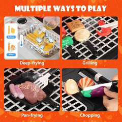 42pcs / Set Electric Sound and Light Spray Children Pretend Simulation Barbecue Grill Toy Set